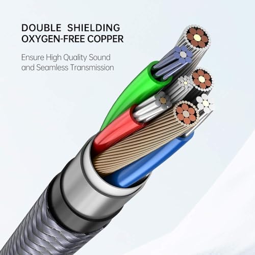 RCA Y Splitter Cable 2Pack,1 Male to 2 Female Audio Cord - 6FT | Gold-Plated Connector & Alloy Shell RCA Splitters ,RCA Y Adapter Audio Cord Speakers,CD/DVD Players,Subwoofers - size: 1.8m/6ft