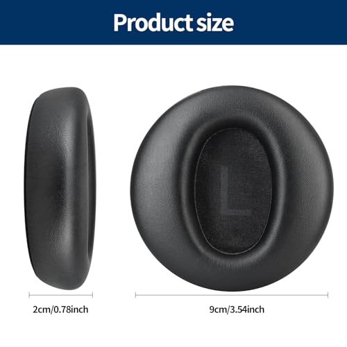 Headphones Replacement Ear Pads for Wyze Noise Cancelling Over Ear Headphones Ear Cushions Cover Repair Part (Black) - color: Black