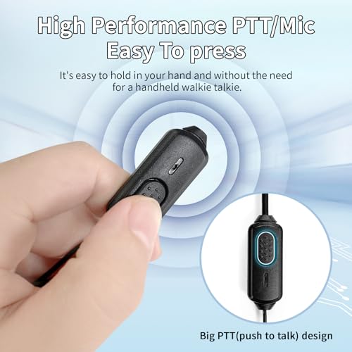 5 Pack Walkie Talkie Earpiece with Mic Two Way Radio Earpiece 2 Pin Microphone Headset for Walkie Talkies Radio Compatible with ‎Retevis Baofeng Arcshell Kenwood Etc - color: Earhook Earpiece