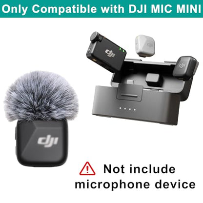 Microphone Windscreen for DJI MIC MINI (2024) Wireless Microphone Furry Wind Muff Accessories (2 Packs-Grey) - color: gray-2pcs