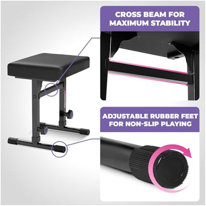 Liquid Stands Foldable Piano Keyboard Stand - 54-88 Key Z Style Adjustable Digital Piano Stand Electric Piano Stand - Portable Heavy Duty Music Stand for Kids, Adults - Sturdy Musical Keyboard Stand (Foldable Z-Style & Bench) - size: Foldable Z-Style With