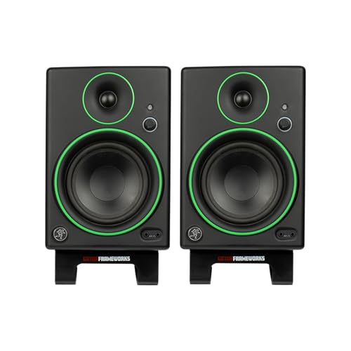 Gator Frameworks Desktop Wedge Stands for Small to Medium-Size Computer Speakers & Studio Monitors – Set of 2 (GFW-SPKSTMNDSK-WDG) - style: Wedge Style