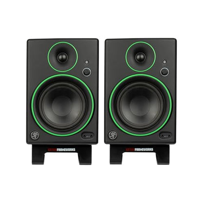 Gator Frameworks Desktop Wedge Stands for Small to Medium-Size Computer Speakers & Studio Monitors – Set of 2 (GFW-SPKSTMNDSK-WDG) - style: Wedge Style