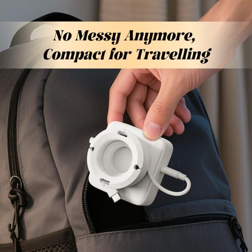 Silicone Collapsible Cord Wrap Foldable Charger Organizer(Black&White) | Wired Manager Holder, Wrap Winder, Cable Management, Travel Essentials, Compatible with MacBook PC Charger Adapter - size: For PC Charger