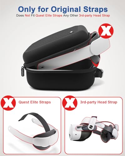 Hard Carrying Case for Meta Quest 3S/Quest 3/Steam Frame/Vision Pro Black - color: Black