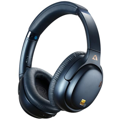 1Mii E700 Noise Cancelling Headphones Bluetooth Wireless Hi-Res LDAC,Indigo | Hybrid ANC, 75H Battery, Deep Bass, Comfortable Over Ear for Commuters & Traveler, aptX Low Latency for TV & Airplane - color: Indigo