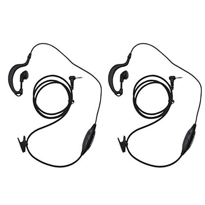 1 Pin 2.5MM Walkie Talkie Earpiece with Mic, G Shape Ear Piece for Police Radios Law Enforcement Compatible with Motorola MH230R MH230TPR MR350R MS350R (2 Pack) - color: 2 PACK