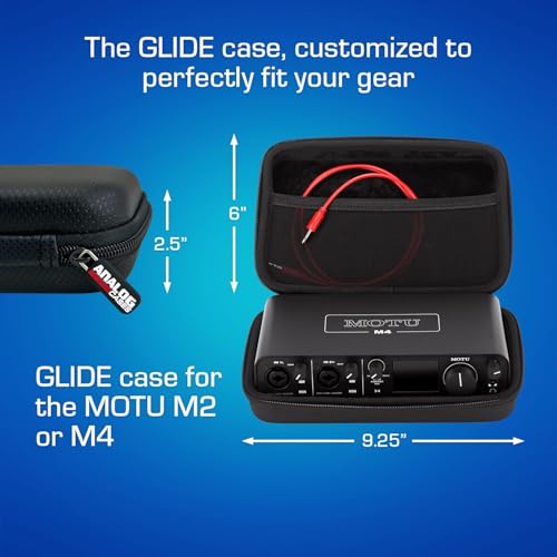 ANALOG CASES Motu M2/M4 & Universal Audio Volt 4 Case - Compact GLIDE Case | Rigid Molded EVA Case, Excellent Protection, Compact Design & Precise Custom Fit, Smooth Zipper, Super-Soft Velvet Lining