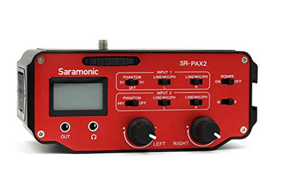Saramonic SR-PAX2 Audio Adapter for Mirrorless, DSLR & Black Magic Pocket Cameras (Red/Black)