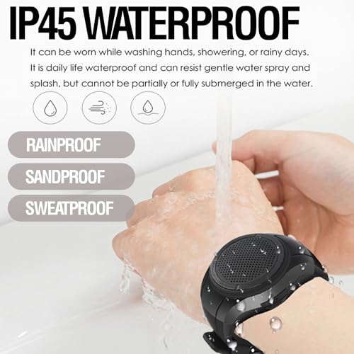 Frewico X10 Wearable Bluetooth Speaker Watch with Open-Ear Safety | Features IP45 waterproof wrist speaker, TF card player, mic, and music RGB lights for cycling, running, or job sites.