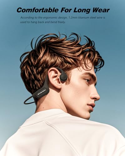 Ultra-Comfortable Open-Ear sport Headphones for Running,Cycling,Gym,8Hr Premium Sound,Bluetooth5.3,IP56 Sweatproof Bone Conduction Tech,Secure Ergonomic Fit & Clear Calls,Wireless Workout Earphones