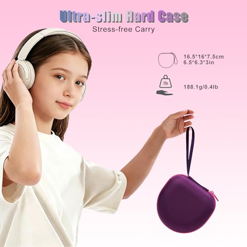 Kids Headphones Case for Jlab/iClever/Acer Headphone,Purple+Pink,Case Only | for iClever BTH12 HS19 BTH20 BTH22 BTH26/JLab JBuddies ANC/Candy Bila/Acer/JBL/MIDOLA/JoySpark/ADOOPE Etc Cute Kid Headphone - color: Purple+Pink