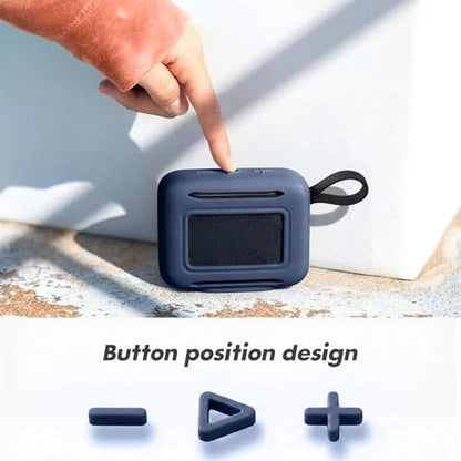 Silicone Cover Case for JBL Go 5 Bluetooth Speaker, Portable Speaker Travel Case Protective Cover Sleeve with Carabiner for JBL Go 5, Dustproof, Shockproof and Scratch-resistant (Navy Blue) - color: Navy Blue