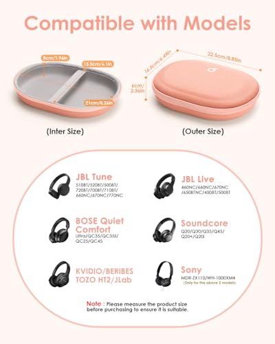 Headphone Case Hard for Bose QuietComfort Ultra QC45 QC35 QC25 QC15 QCSE - color: Orange