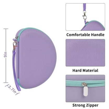 Headphone Case for Riwbox CT-7 Pink/for Jack CT-7S Cat Green 3.5mm/ for iClever IC-HS01/for Picun/for FosPower Bluetooth Wireless Over-Ear Headphones Headset Box Only,Purple | Headphone case for kids, hard EVA shell, mesh pocket, fits cat-ear over-ear mod