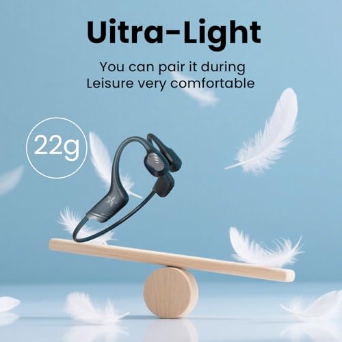 Open-Ear Bluetooth Bone Conduction Sport Headphones Sweat Resistant Wireless Earphones Open Ear Earbuds Wireless Bluetooth Headset with Mic for Fitness Workouts Running,Built-in Mic,with Hair Band - color: BLACK