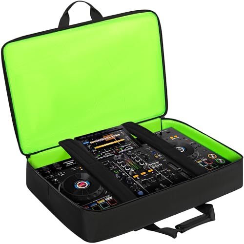 IBVIVIC DJ Controller Storage Bag Case Fits for XDJ-RX2/XDJ-RX3/DDJ-REV5 | Fits for DDJ-REV7/Denon DJ Prime 4/MCX8000 Padded DJ Travel Carrying Bag - size: XDJ-RX3/RX2