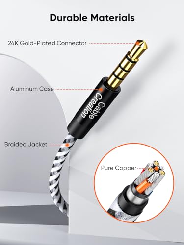 CableCreation 3.5mm 헤드폰 연장 케이블 6피트/1.8m, 4Pole TRRS Aux 코드 | 휴대폰, 헤드폰, 스피커, 태블릿, PC, MP3 플레이어, 노트북용 마이크가 있는 1/8 스테레오 오디오 케이블, 블랙 - size: 6FT