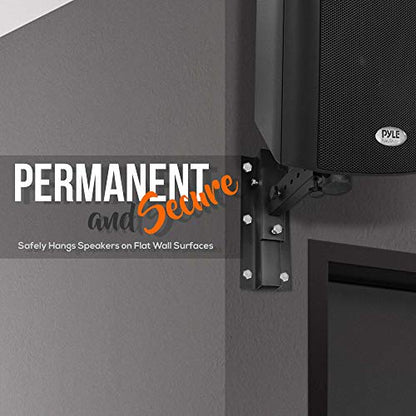 Pyle 90°-30° Angle, Tilt, Rotation Adjustment & Solid-Steel Pin Serves as Safety-Stop Mount Speaker Bracket Stands-Dual Universal Adjustable w/ 12.5'' Distance from Wall (PSTNDW15) - style: Mount