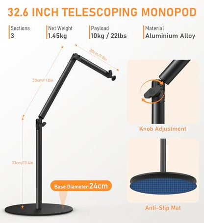 Camera Round Base Mount Desk Stand
