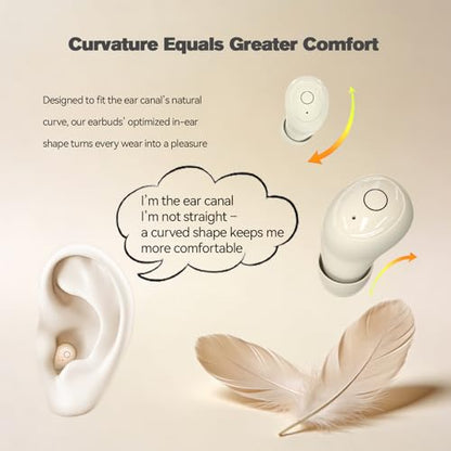 Xmenha Mini Micro Tiny Invisible Earbuds Wireless Bluetooth Invisible Headphones Smallest Ear Buds Extra Small Hidden Discreet Earbuds for Sleeping Work Deep Black - color: Deep Black