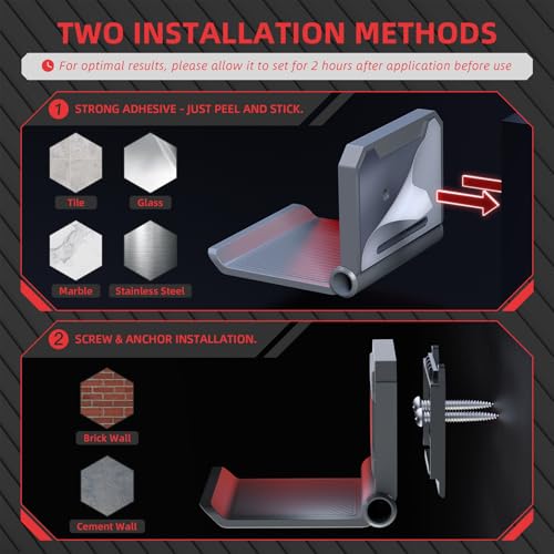 PlayVital 4 Pack FOLD Controller Holder Wall Mount for ps5 ps4 Xbox Switch 2 Pro Headset, Universal Controller Acessories Organizer Headphone Stand - Foldable Anti-slip Strong Adhesive, New Hope Gray - color: New Hope Gray 4 Sets