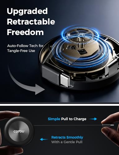Retractable USB C Car Charging Cable for Honda CR-V/Civic/Accord, 360° Rotating Base, Supports USB C & USB A Ports, Compatible with iPhone 15/16/17 & Samsung Galaxy, Car Interior Accessories