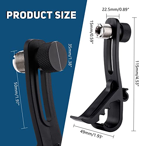 Facmogu 2PCS Drum Microphone Clip, Adjustable Mic Mount Clamp Holder | Mic Securing Clip Shockproof Drum Mounts | For Professional Drum Recording Studio Drum Recording Musical Instrument
