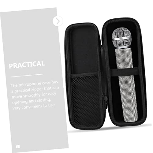 Toddmomy Microphone Case Padded Bag for Mic Storage Lightweight Compact Travel Microphone Pouch Business Trip Mic Holder Zipper Mesh Pocket for Accessories