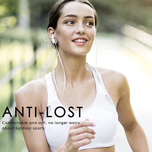 Mooyavia Ultra Strong Magnetic Anti-Lost Strap for AirPods Pro - 5 Pcs | Compatible with AirPods Pro 3/2/1 & AirPods 4/3/2/1,Soft Silicone Sport Neck Lanyard,with 1 Pairs Anti Lost Earhook - color: A3-black+white+sky Blue+mint Green+pink