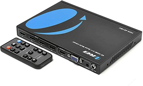OREI 4x1 Multiviewer Switch - 4K@30hz, Audio Extract, RS-232, IR, PIP, EDID | HDMI Multiviewer, HDMI Switcher 4 in 1 Out – 10.2Gbps, 7 Display Modes, Auto Switching, Seamless Switching, HDCP 1.4 - style: 4x1 Multiviewer - 4K@30Hz with VGA
