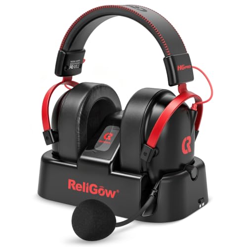 Wireless Gaming Headset with Charging Station for PC,PS4,PS5,Xbox