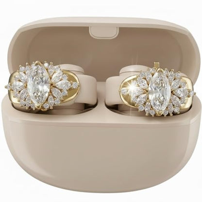 Clip on Earbuds Open Ear Accessories for Bose Ultra Open Earbuds - - color: Oval Diamond (Gold)