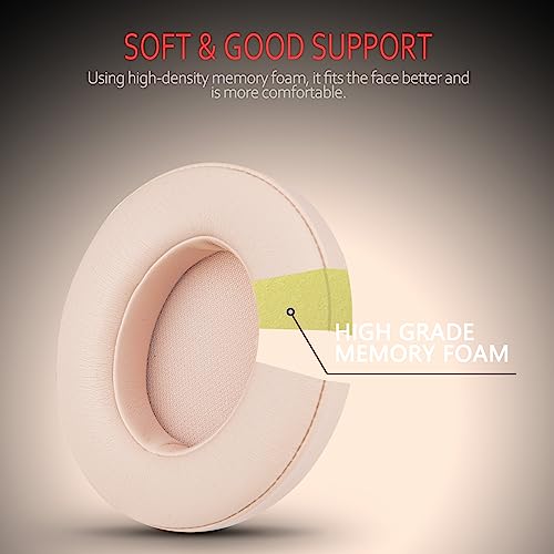 Earpads Replacement for Beats Studio 3 Wireless, Compatible with Beats Studio 2 & 3 Wired/Wireless/Model B0501/Model B0500 Headphone, Protein Leather & Memory Foam, Satin Gold - color: Gold