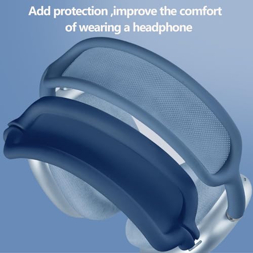 3-in-1 Silicone Case Cover for AirPods Max 2/AirPods Max Headphones, Apple AirPod Max Accessory Protective Cover, Headband/Ear Cups/Ear Pad Covers, Anti-Scratch and Sweatproof (All Blue) - color: All blue