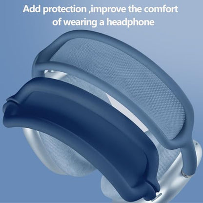 3-in-1 Silicone Case Cover for AirPods Max 2/AirPods Max Headphones, Apple AirPod Max Accessory Protective Cover, Headband/Ear Cups/Ear Pad Covers, Anti-Scratch and Sweatproof (All Blue) - color: All blue