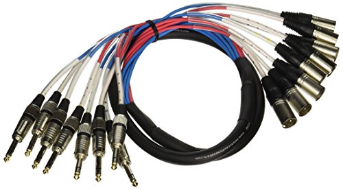 Seismic Audio - SAXT-8x5M - 8 Channel 5' XLR Male to 1/4" TRS Snake Cable - size: 5 Foot - 8 Channel