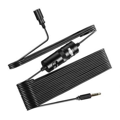 Boya BYM1 by Shotgun Video Microphone by-M1 Ultimate 3.5mm Lapel Mic Clip-On Video Recording Omnidirectional Condenser for iPhone Android Smartphone Mac Tablet DSLR Camcorder, Black