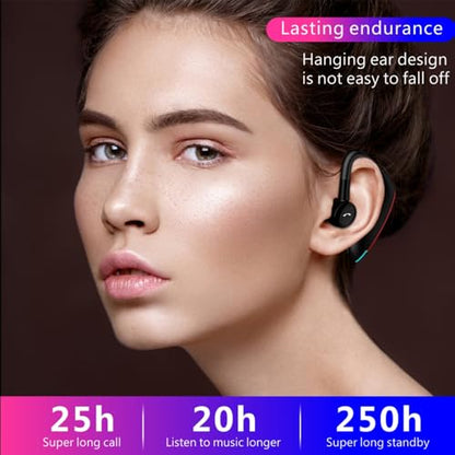 AYI Bluetooth Earpiece Headphone Dual Noise Cancelling Mic Painless Open-Ear Handsfree Stereo Sound Left/Right Changeable Earhook Earphones for Driving/Business/Gym-Single Ear Headset F900 Black - color: Single Ear Headset F900 Black