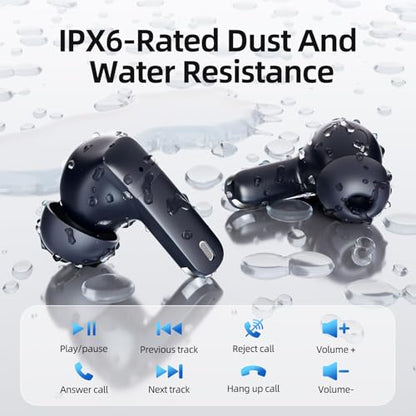 Wireless Earbuds, 100H Bluetooth 5.4 Headphones, ENC+ ANC Noise Cancelling Touch Control True Wireless Bluetooth Ear Buds,Stereo Deep Bass Bluetooth Headset for Sports/Workout/Gym(Blue) - color: Blue