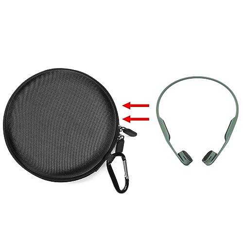 NUOBESTY Zippered Hard Storage Case for Headphones Earbud Pouch Compact for Earphones USB Cables Accessories Protective Black Case