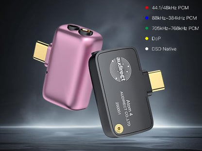S.M.S.L Audirect ATOM4 Portable Audio Decoder Headphone Amplifier 3.5mm Single Ended and 4.4mm Balanced Output High Fidelity Sound Quality Lightweight and Portable (USB-C Interface) (Gray)