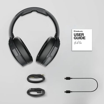 Skullcandy Hesh Evo Wireless Over-Ear Bluetooth Headphones with Extra USB-C Charging Cable, Noise Isolating,36Hrs Battery, Foldable Lightweight, Microphone for iPhone Android True Black,(Pack of 2) - color: True Black, size: One Size (Pack of 2)