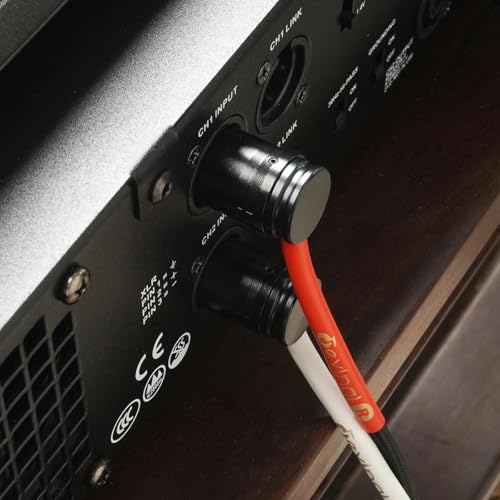 Right-Angle 1/8" inch to Dual Rotatable Right-Angle XLR Cable, 3.5mm to Adjustable-Angle Low-Profile XLR Male Microphone Adapter Connector, 3 FT