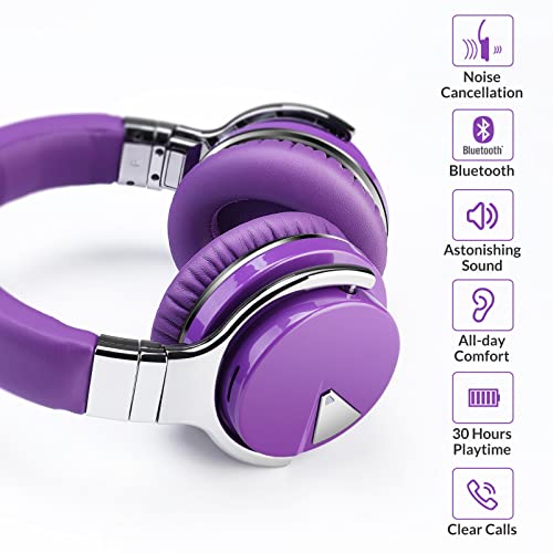 Million Sold 10 Years Classic E7 Active Noise Cancelling Headphones with Upgraded Noise Cancellation, Bluetooth Headphones Wireless with HD Sound Vivid Deep Bass, for Home Office Travel Gift Pcs - color: Purple, style: E7 Wireless Active Noise Cancelling