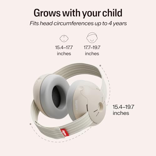 Alpine Muffy Baby Ear Muffs Noise Protection | Toddler Ear Protection | For babies up to 4 years | 24dB Sound Reduction | Baby Hearing Protection | Noise Reduction | Baby Essentials New Mom Gifts - color: Sand