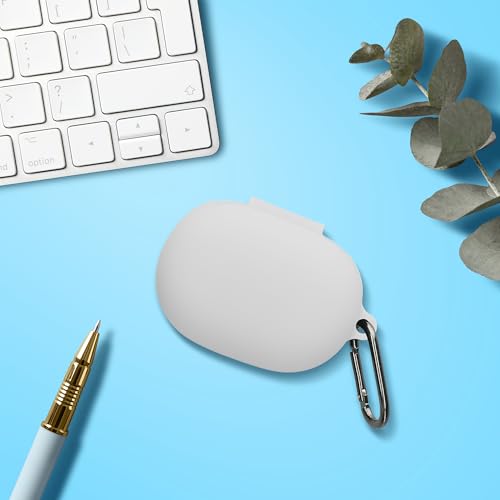 kwmobile Cover for Bose QuietComfort Earbuds Case - Silicone Cover for Earbuds Charging Case - Protective Headphone Holder with Carabiner Clip - White - color: white