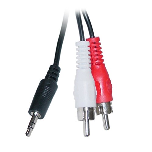 CableWholesale 3.5mm Stereo to RCA Audio Cable, 3.5mm Stereo Male to Dual RCA Male (Right and Left), 3.5mm Audio Cable to RCA, 12 feet, Black - size: 12 feet