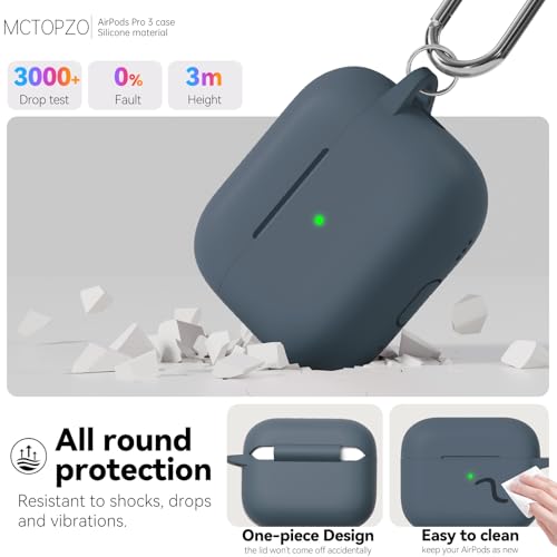 for AirPods Pro 3 Case 2025,Come with Cleaner Kit,Grey | Silicone Protective Cover for Airpod Pro 3rd Generation Case with Keychain,for Women Men,One-Piece Design,Shockproof - color: Grey