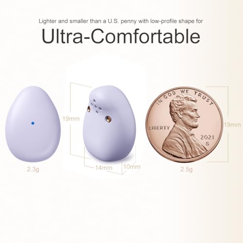 Extra-Small Wireless Earbuds for Small Ears Z1, Semi-in Ear Bluetooth Invisible Headphones, Low-Profile & Lightweight for Side Sleeping, Cycling & Helmet Use, iPhone Android - color: Light Purple